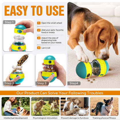 Dog Puzzle Treat-Dispensing Ball – Slow Feeder Enrichment Toy