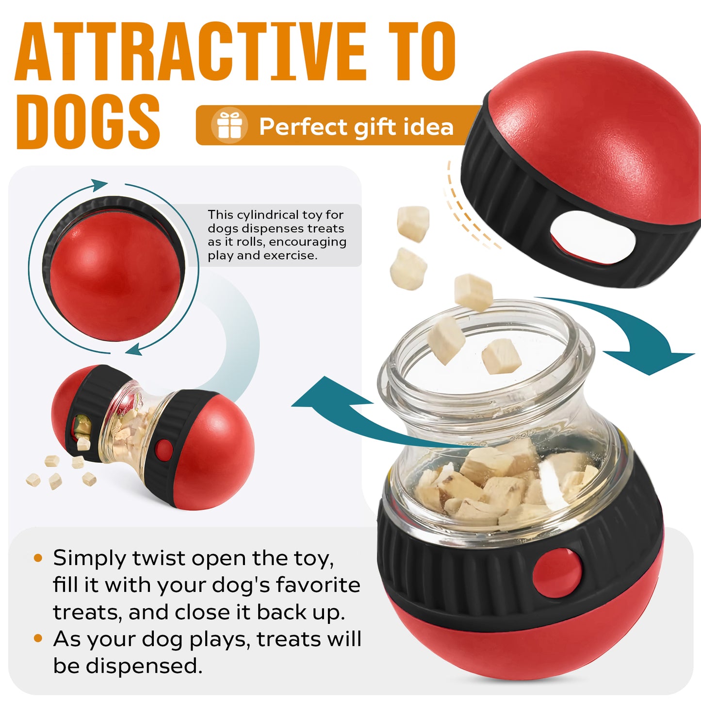 Dog Puzzle Treat-Dispensing Ball – Slow Feeder Enrichment Toy