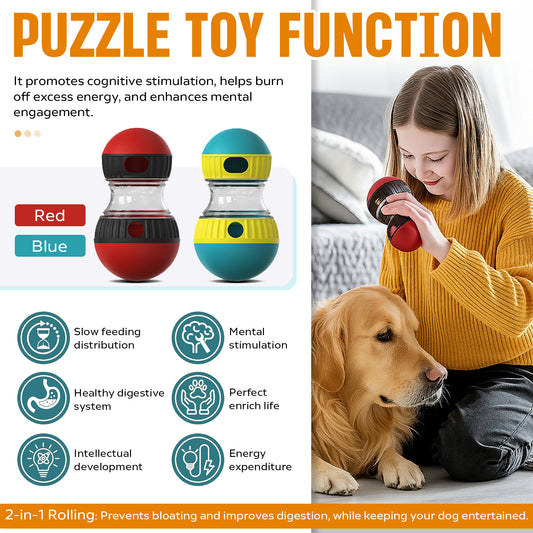 Dog Puzzle Treat-Dispensing Ball – Slow Feeder Enrichment Toy