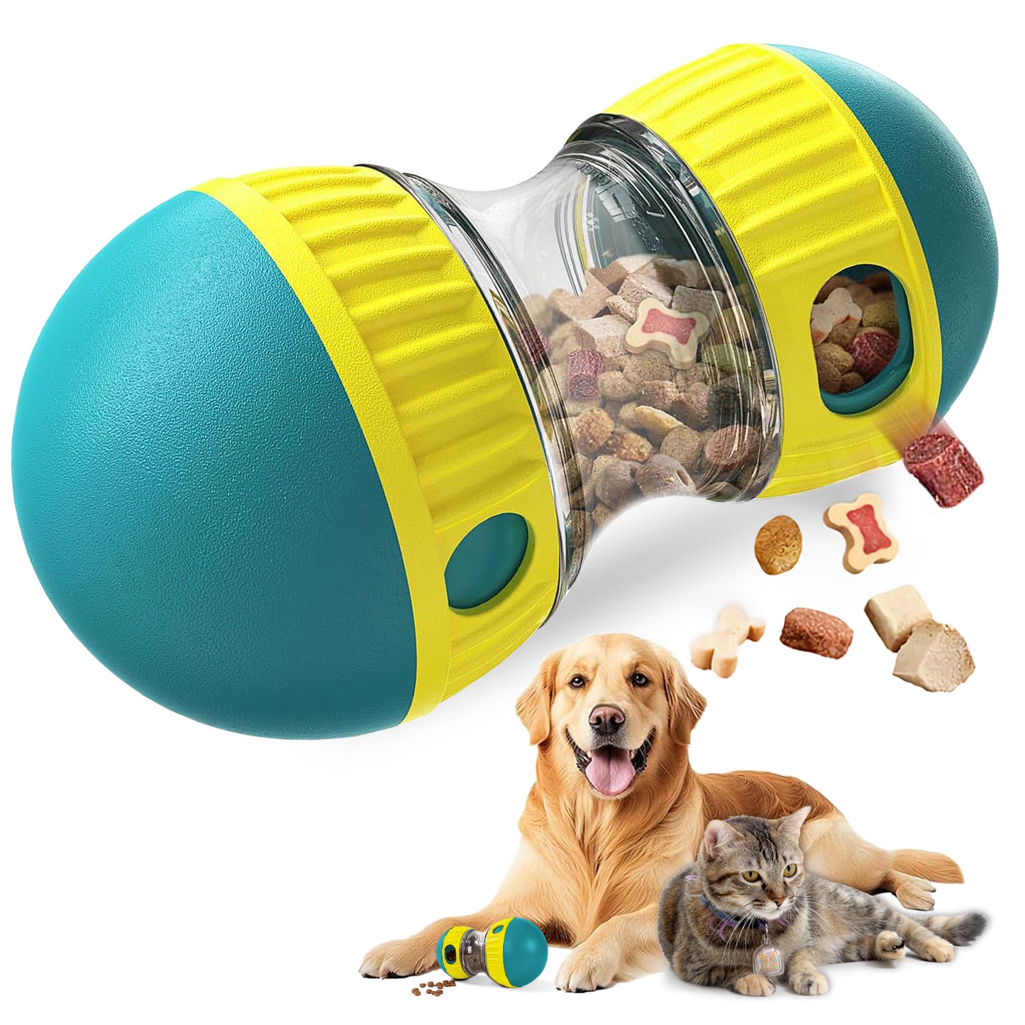 Dog Puzzle Treat-Dispensing Ball – Slow Feeder Enrichment Toy