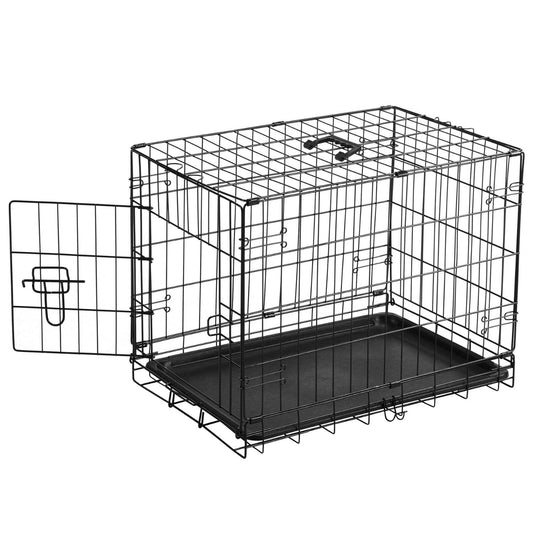 Collapsible Metal Dog Crate – Single-Door Folding Pet Kennel